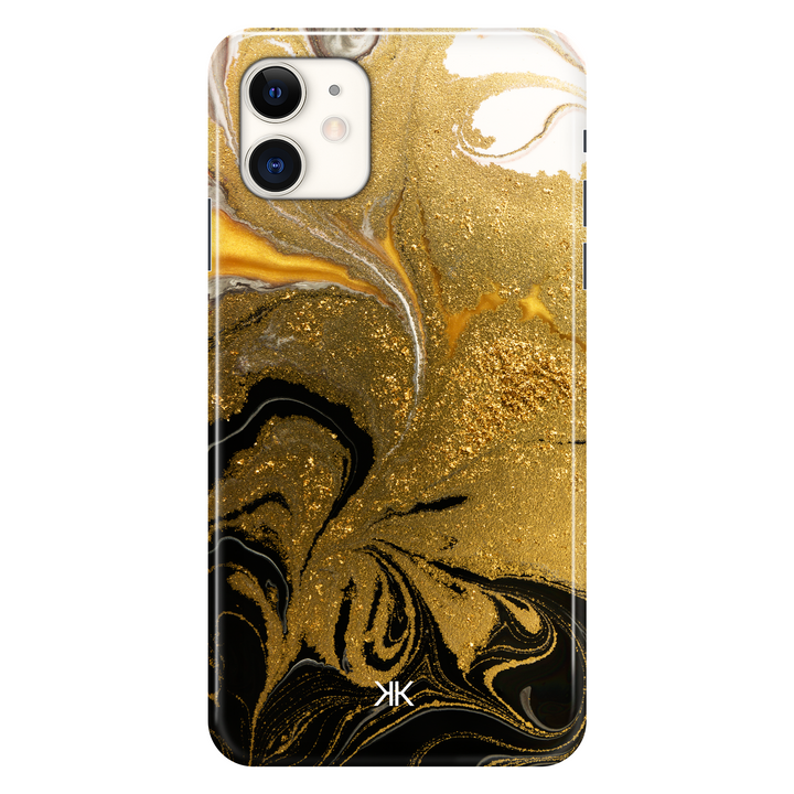 Marble Black and Gold phone case for iPhone 11