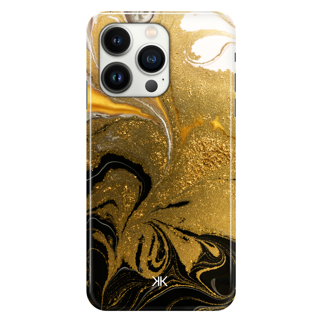Marble Black and Gold phone case for iPhone 13 Pro