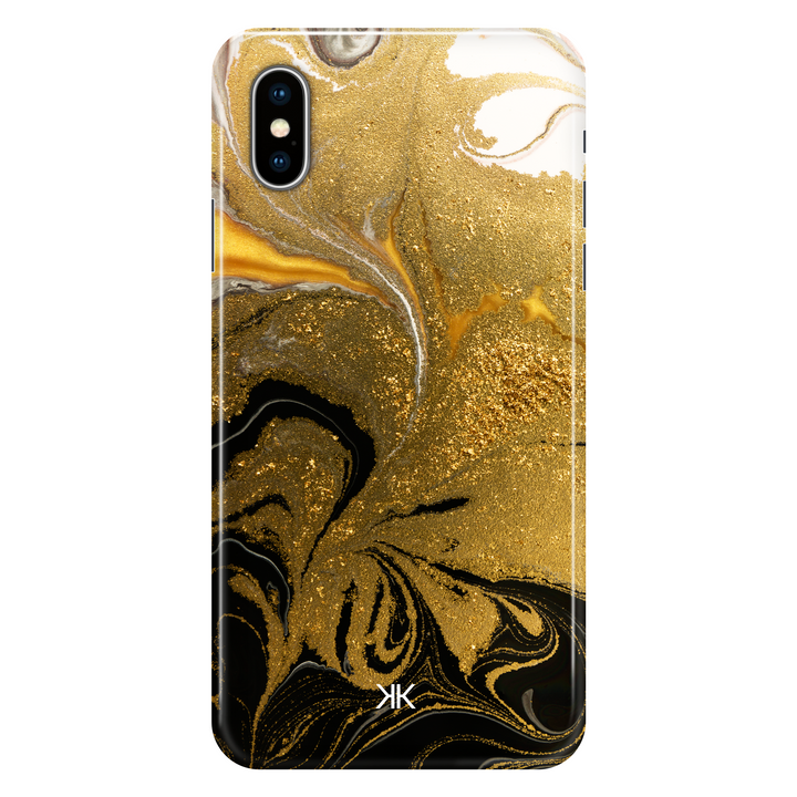 Marble Black and Gold phone case for iPhone X