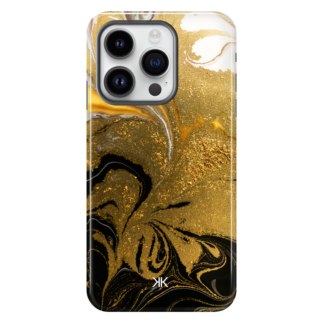 Marble Black and Gold Phone Case - Tough Case - iphone-14-pro