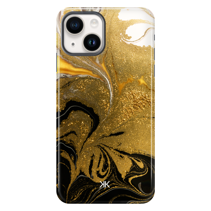 Marble Black and Gold Phone Case - Tough Case - iphone-14