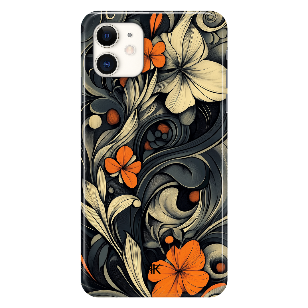 Black Art Nouveau phone case for iPhone 11