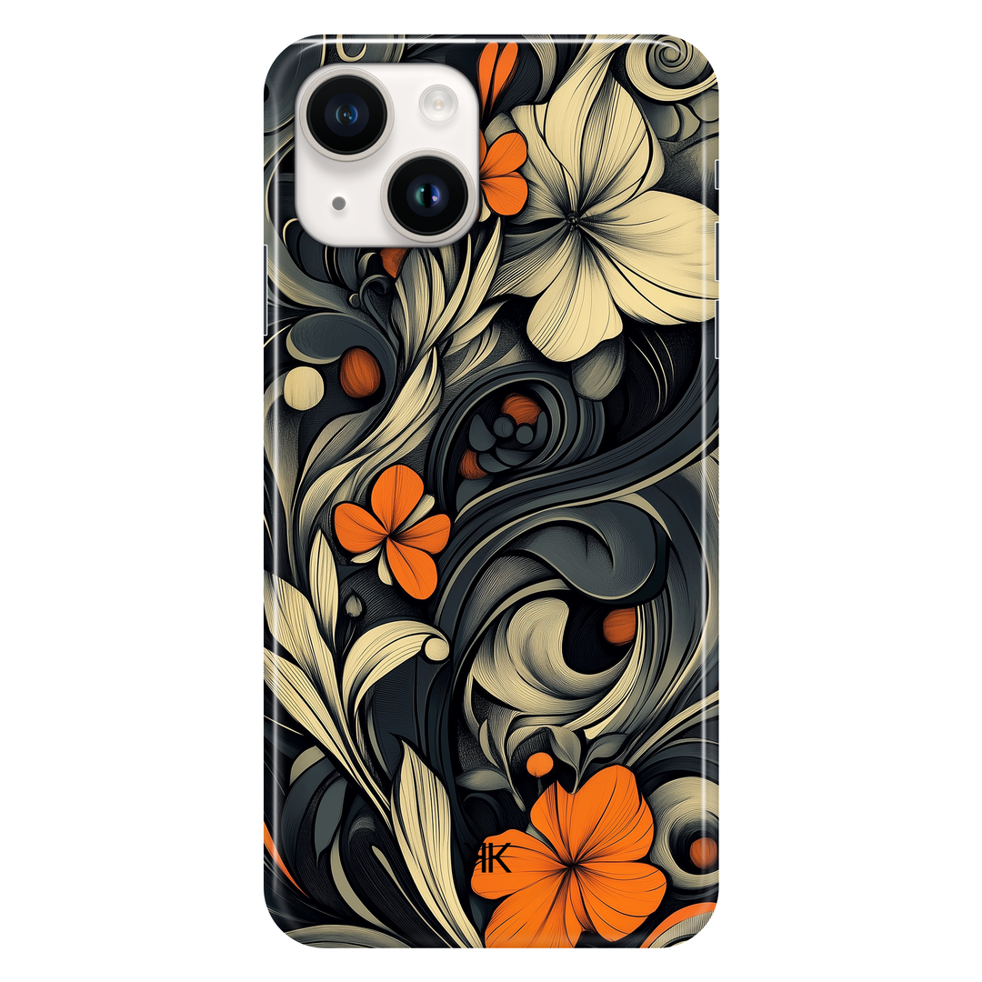 Black Art Nouveau phone case for iPhone 14