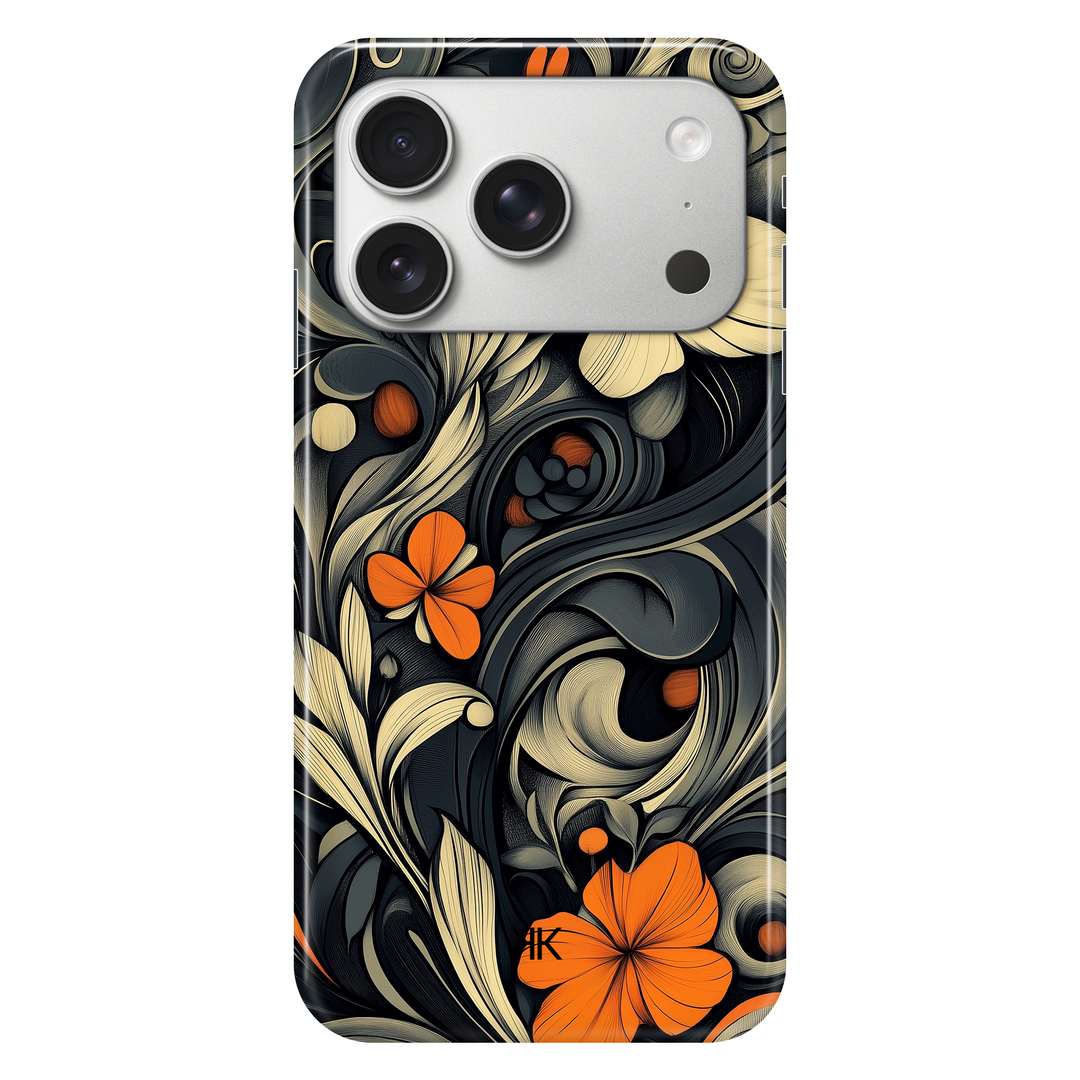 Black Art Nouveau phone case for iPhone 17 Pro