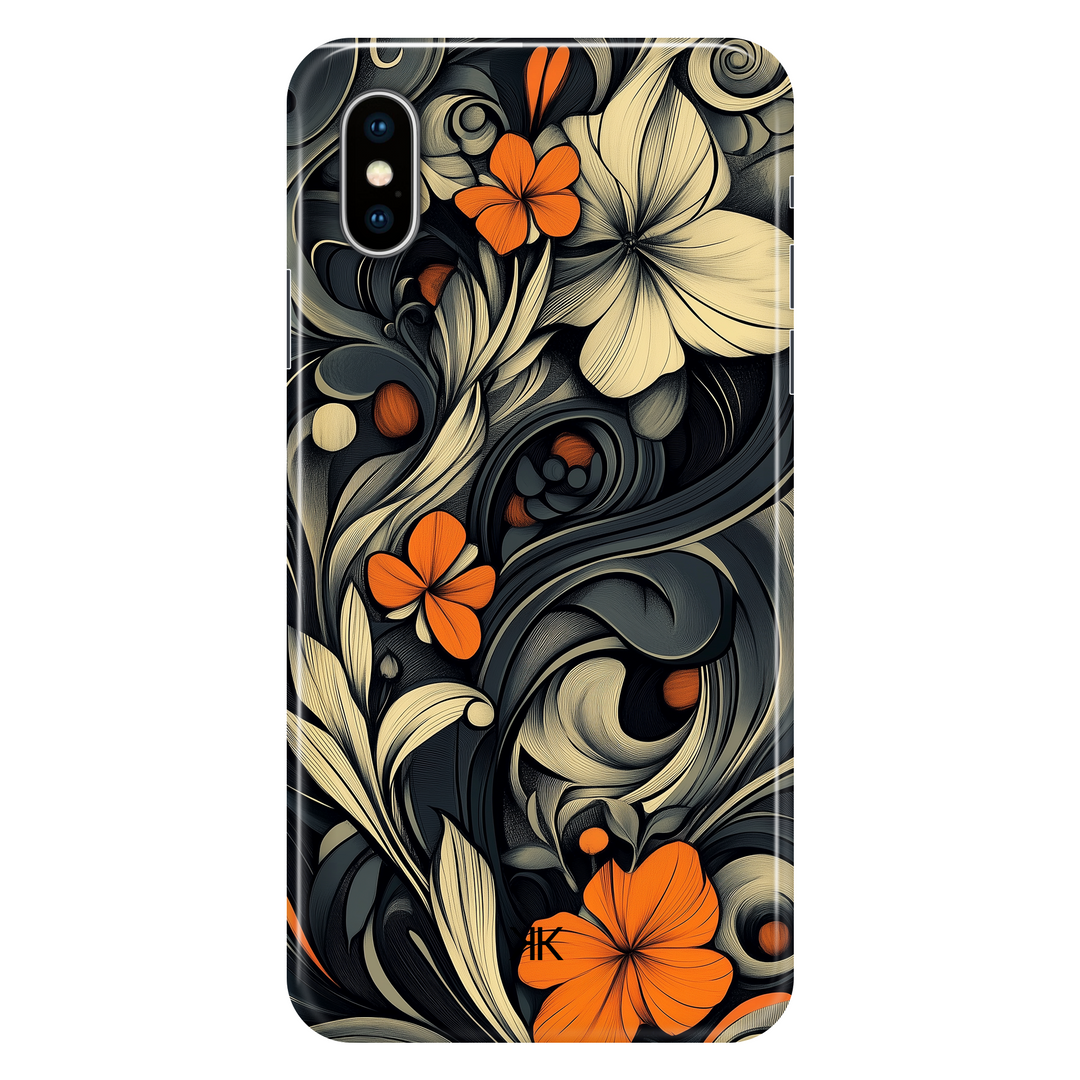 Black Art Nouveau phone case for iPhone X
