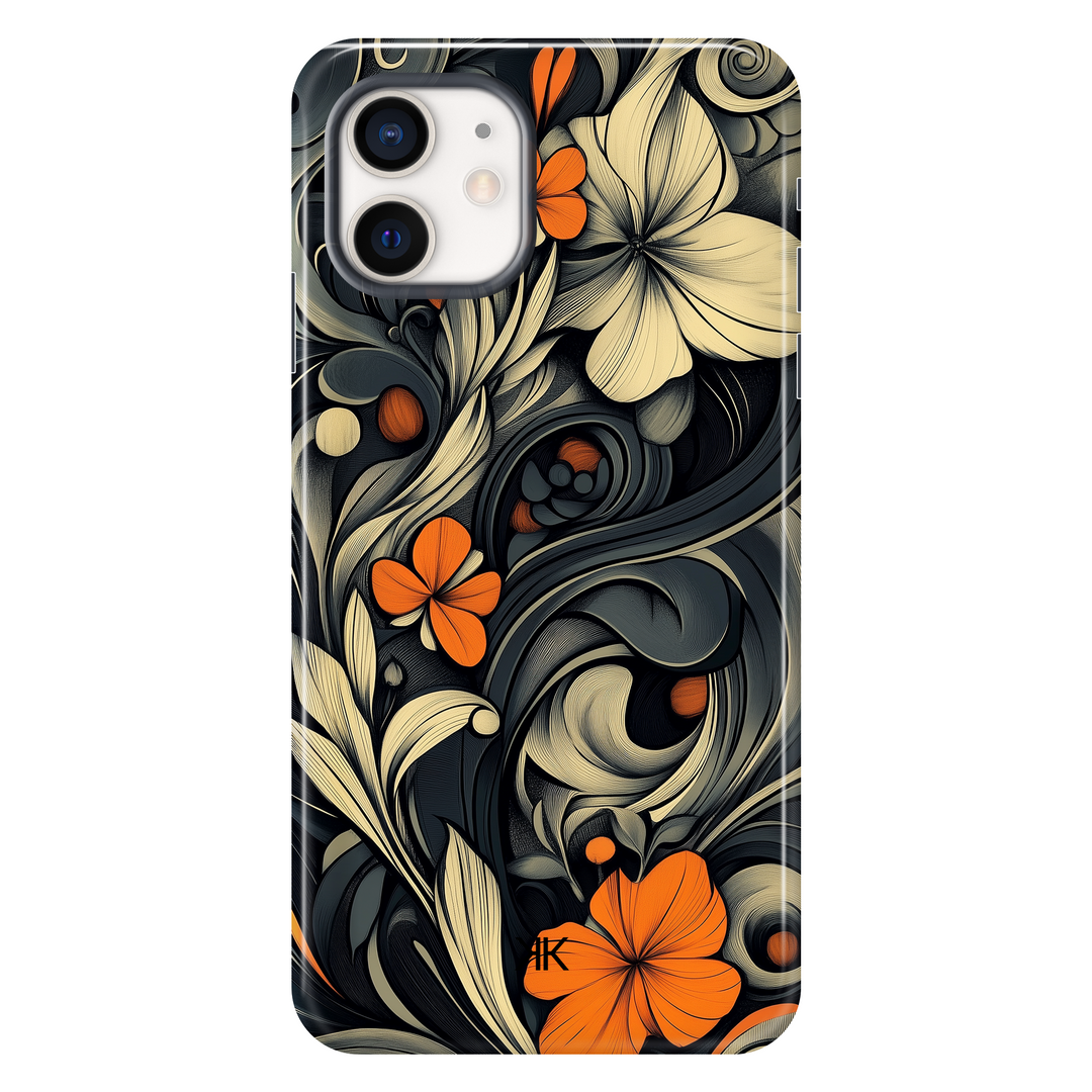Black Art Nouveau Phone Case - Tough Case - iphone-12