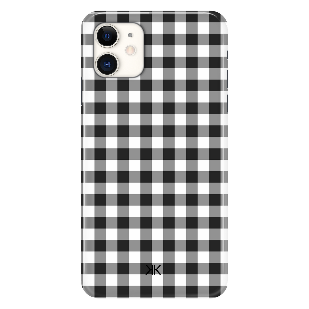 Black Gingham phone case for iPhone 11
