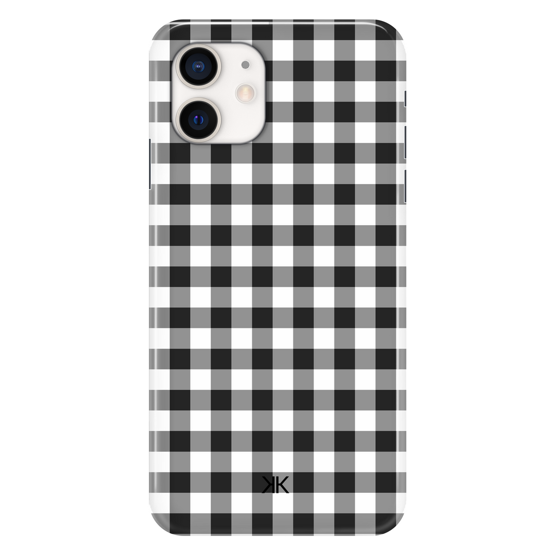 Black Gingham phone case for iPhone 12