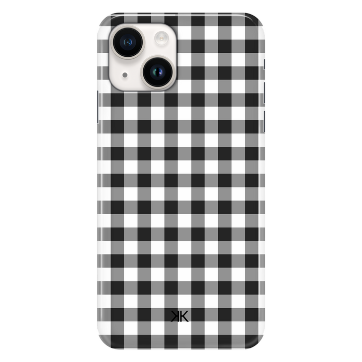 Black Gingham phone case for iPhone 14