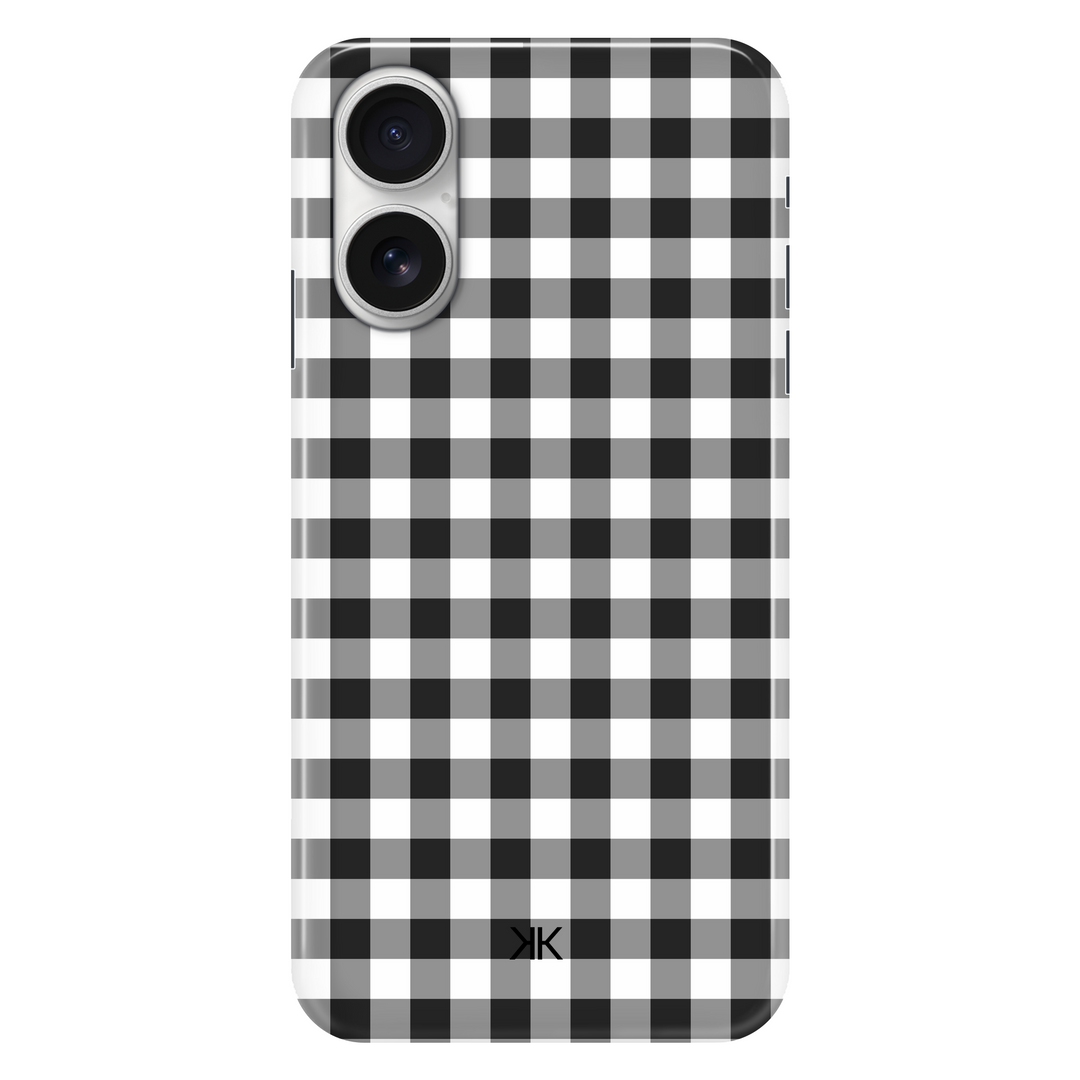 Black Gingham phone case for iPhone 16