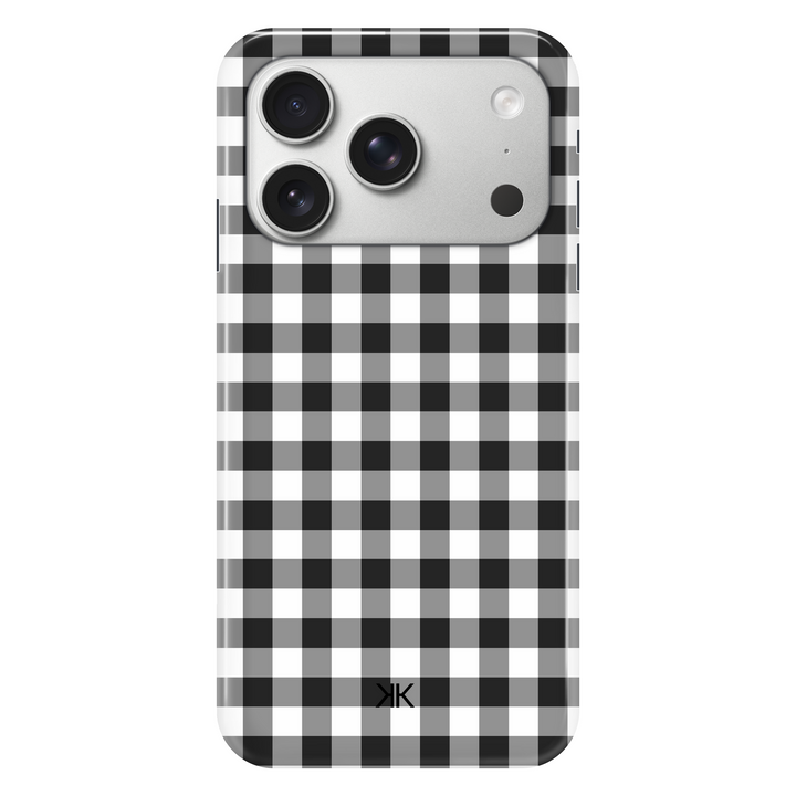 Black Gingham phone case for iPhone 17 Pro
