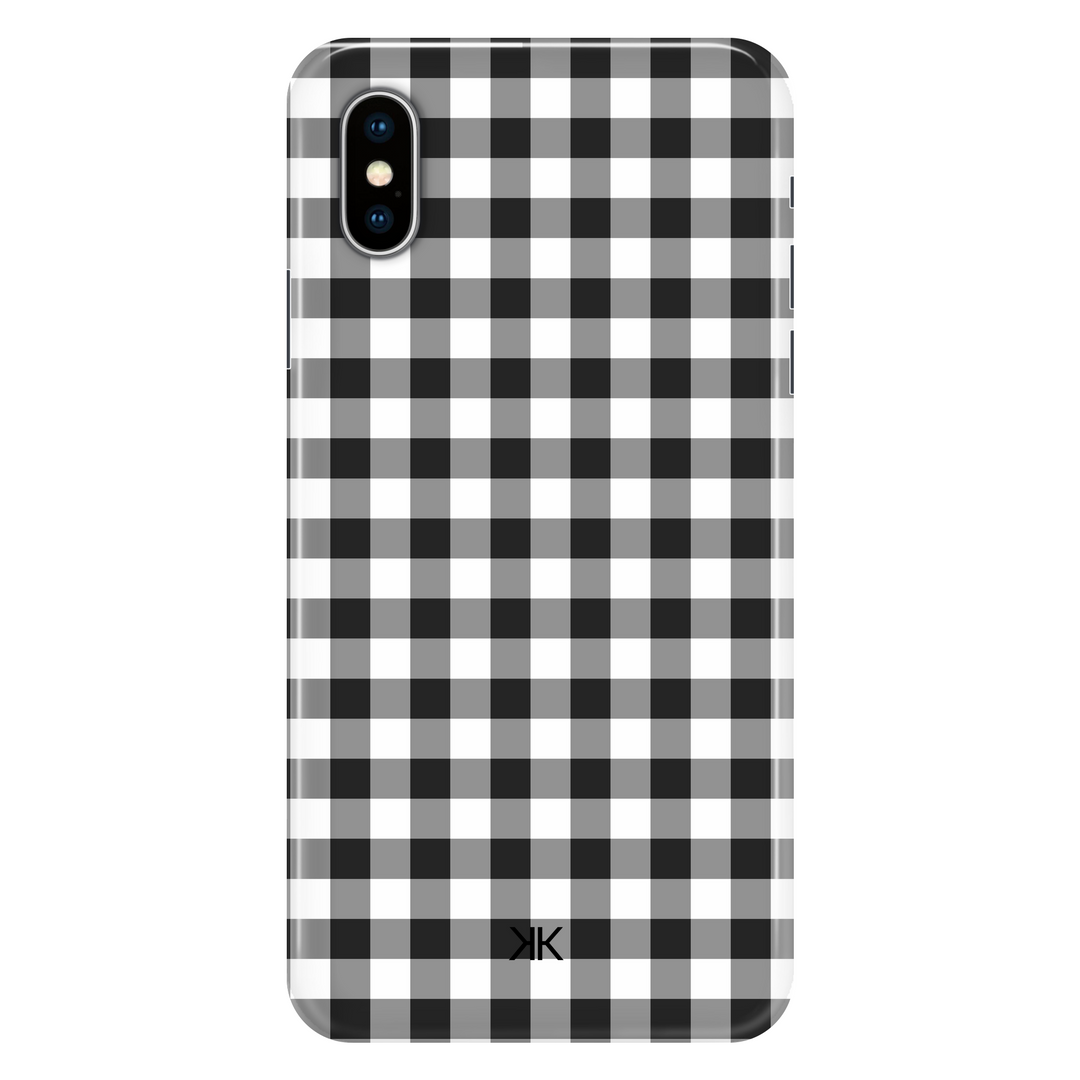 Black Gingham phone case for iPhone X