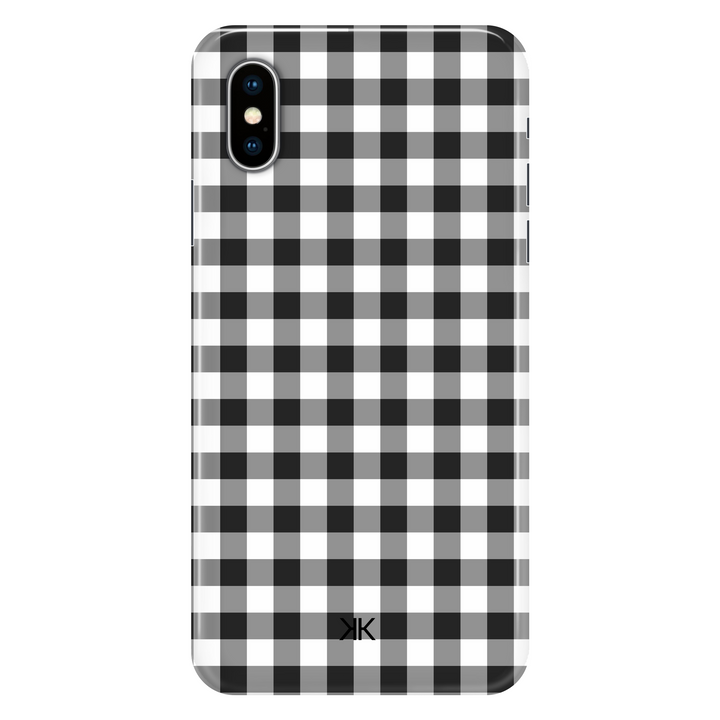 Black Gingham phone case for iPhone X