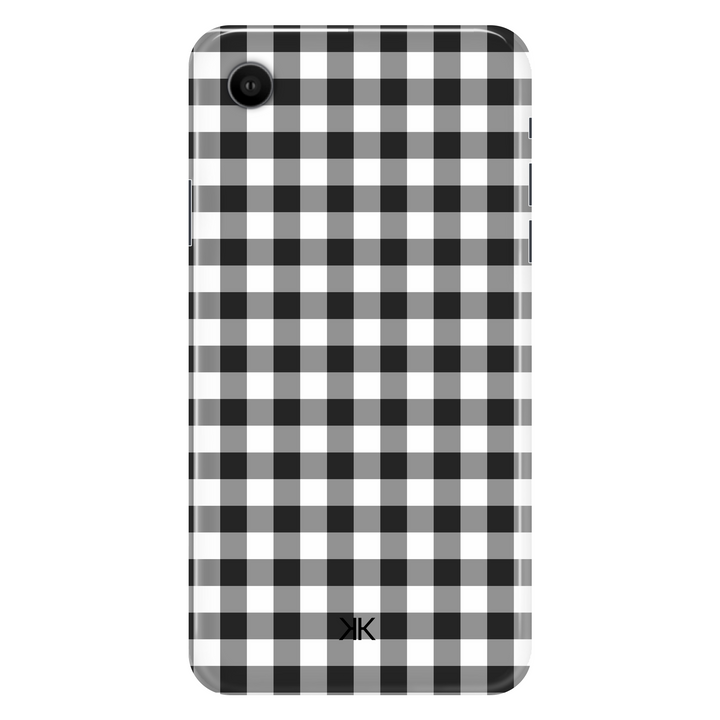 Black Gingham phone case for iPhone XR