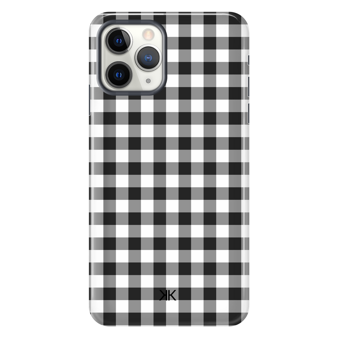 Black Gingham Phone Case - Tough Case - iphone-11-pro
