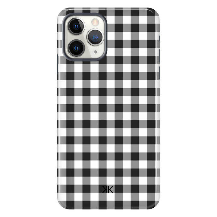 Black Gingham Phone Case - Tough Case - iphone-11-pro