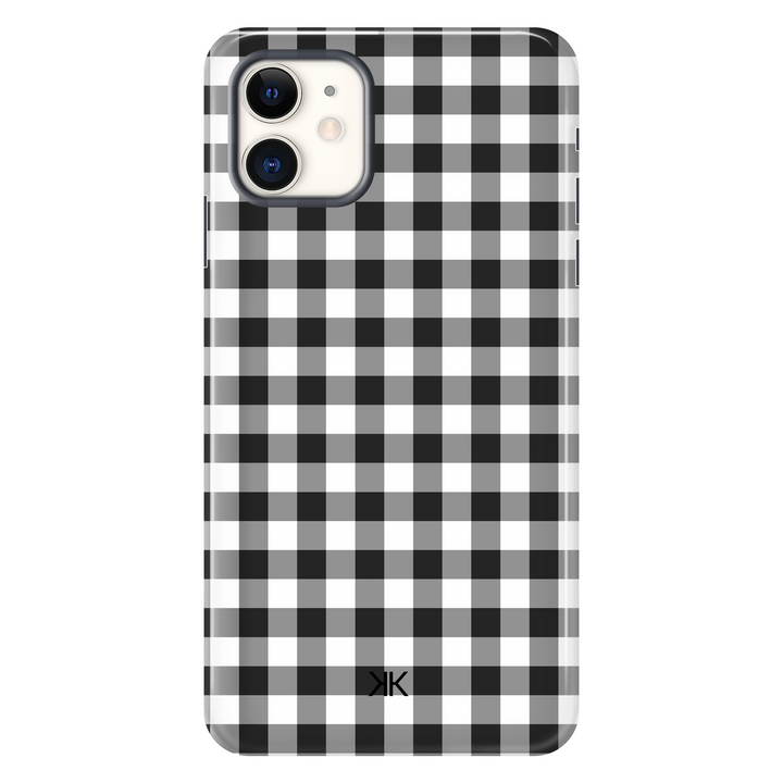 Black Gingham Phone Case - Tough Case - iphone-11