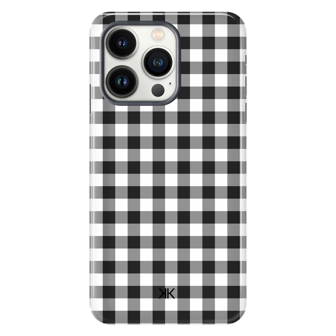 Black Gingham Phone Case - Tough Case - iphone-13-pro