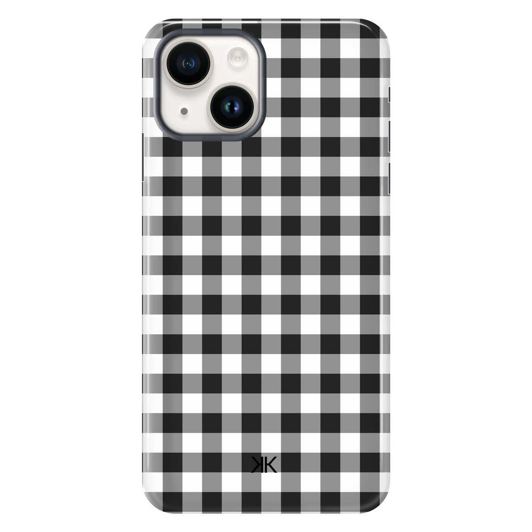 Black Gingham Phone Case - Tough Case - iphone-14