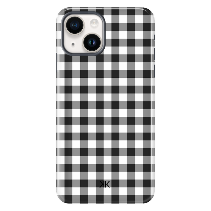 Black Gingham Phone Case - Tough Case - iphone-14