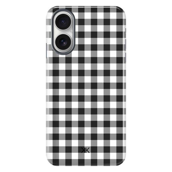 Black Gingham Phone Case - Tough Case - iphone-16