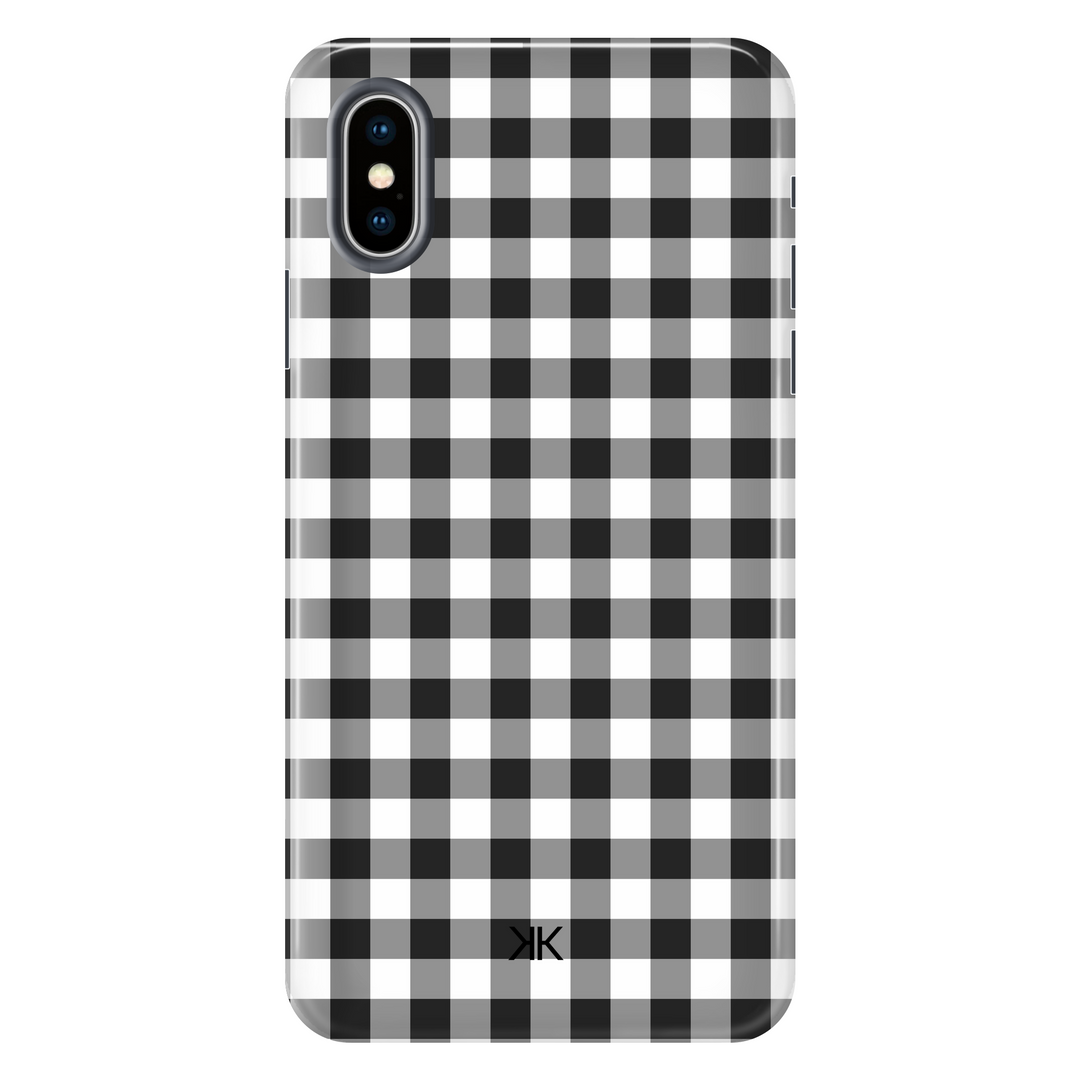 Black Gingham Phone Case - Tough Case - iphone-x