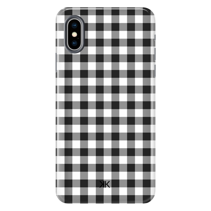 Black Gingham Phone Case - Tough Case - iphone-x
