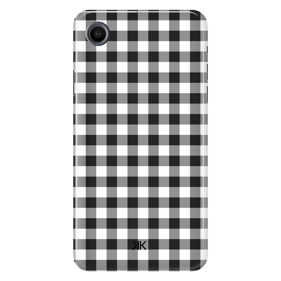 Black Gingham Phone Case - Tough Case - iphone-xr