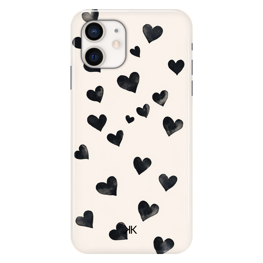 Black Hearts phone case for iPhone 12