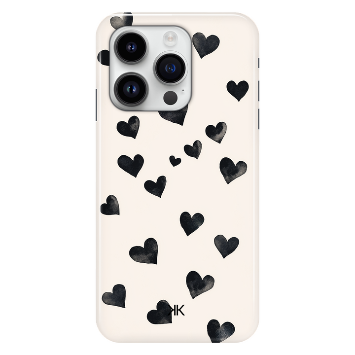 Black Hearts phone case for iPhone 14 Pro