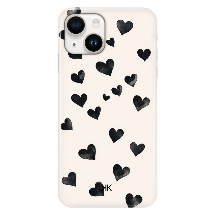 Black Hearts phone case for iPhone 14
