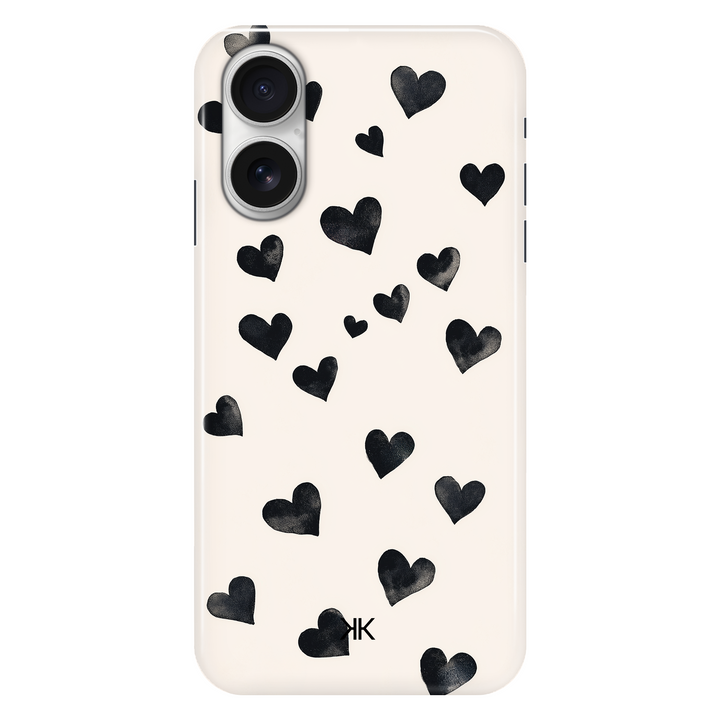Black Hearts phone case for iPhone 16
