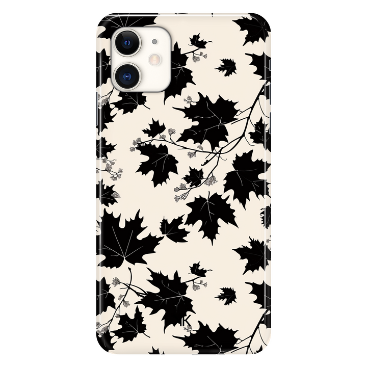 Monochrome Leaves phone case for iPhone 11
