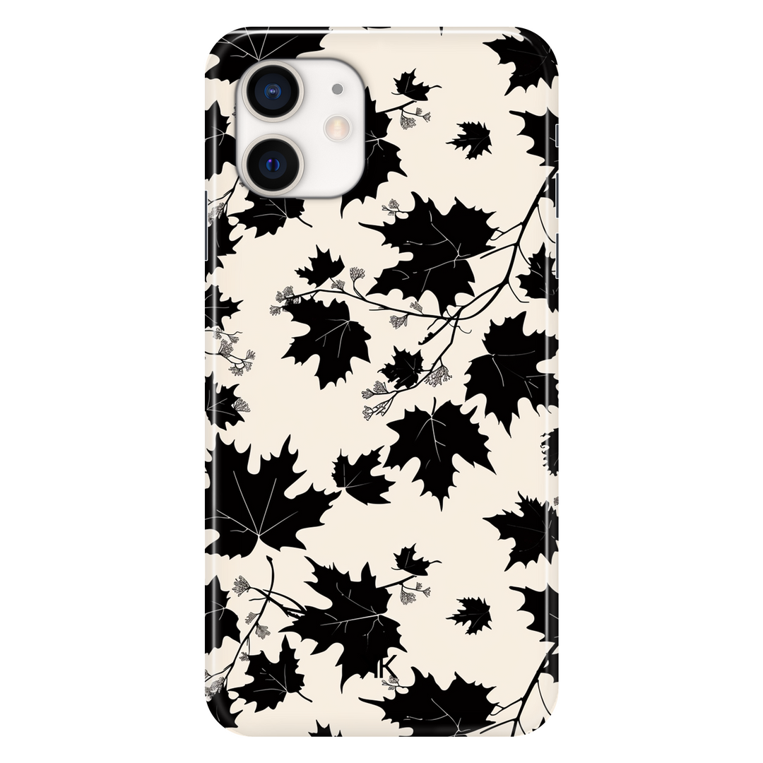 Monochrome Leaves phone case for iPhone 12