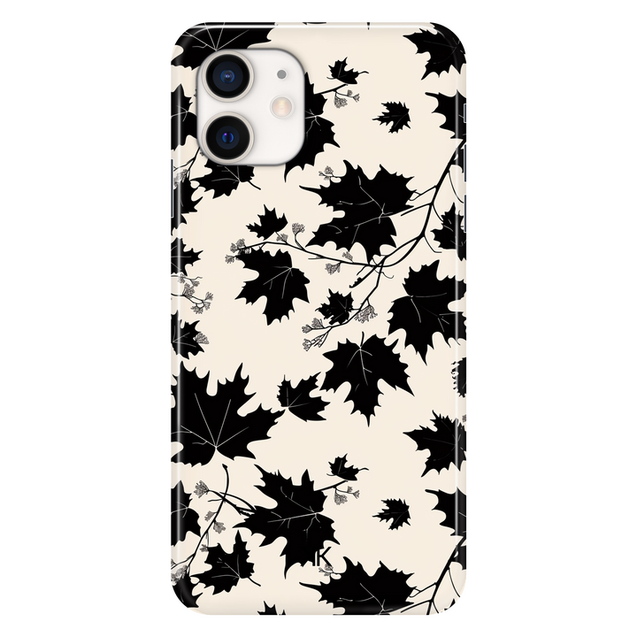 Monochrome Leaves phone case for iPhone 12