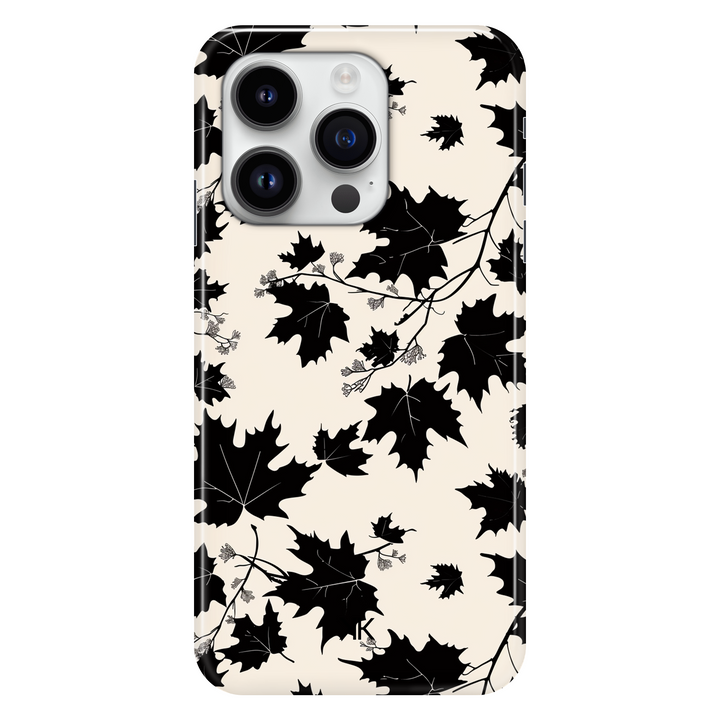 Monochrome Leaves phone case for iPhone 14 Pro