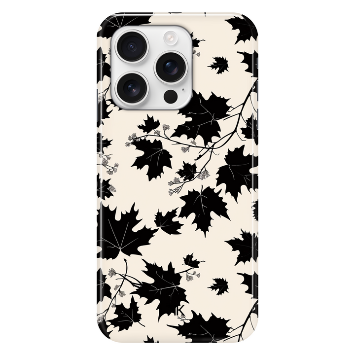 Monochrome Leaves phone case for iPhone 16 Pro