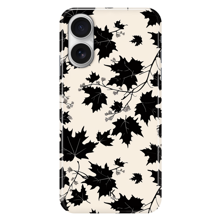 Monochrome Leaves phone case for iPhone 16