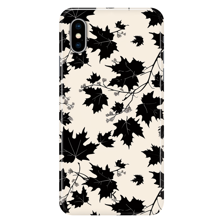 Monochrome Leaves phone case for iPhone X