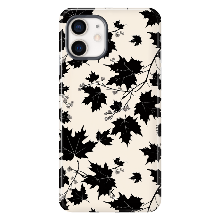 Monochrome Leaves Phone Case - Tough Case - iphone-12