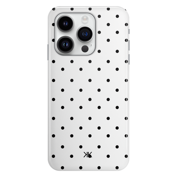 Black Polka Dot phone case for iPhone 14 Pro