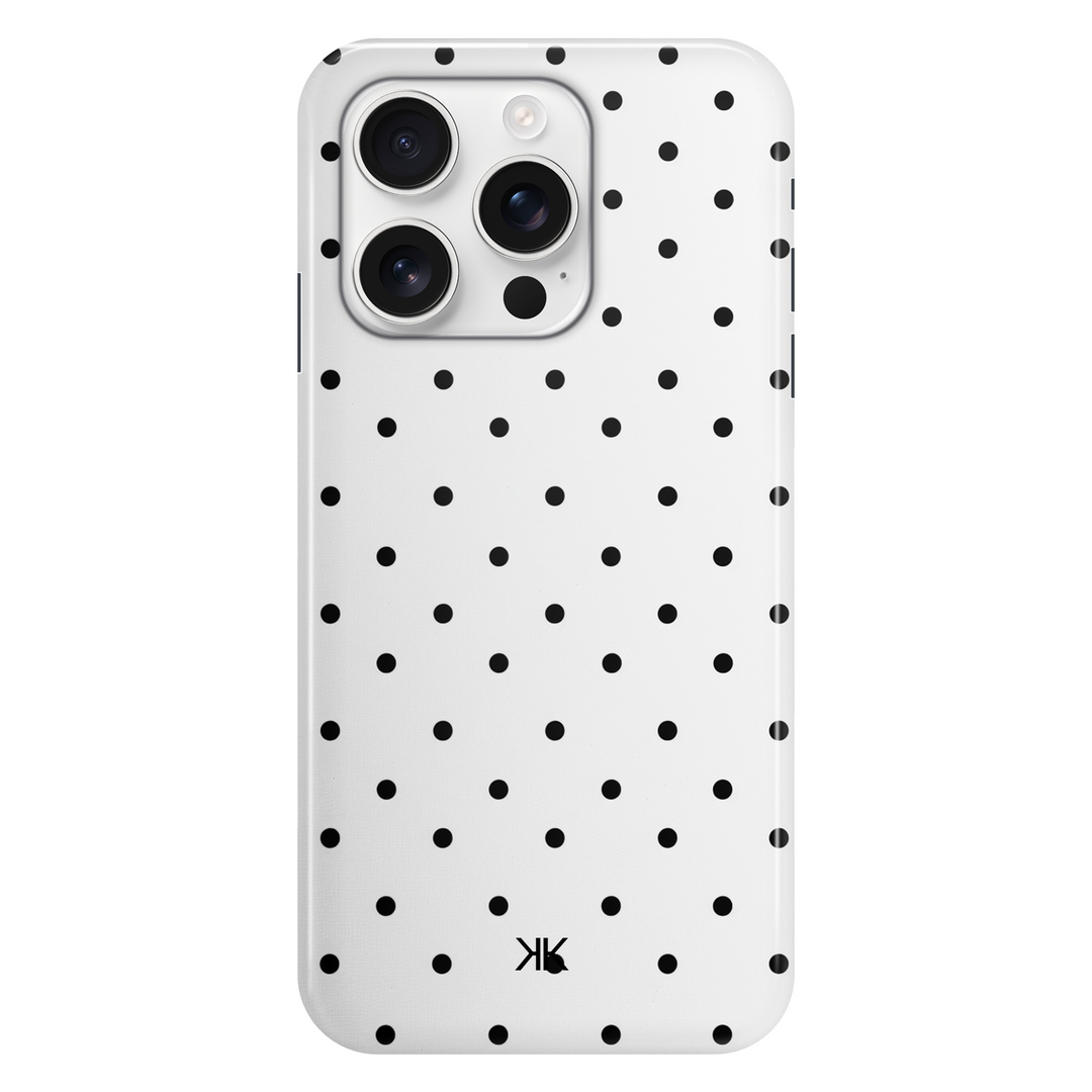 Black Polka Dot phone case for iPhone 15 Pro