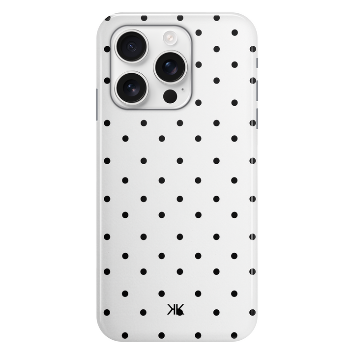 Black Polka Dot phone case for iPhone 15 Pro