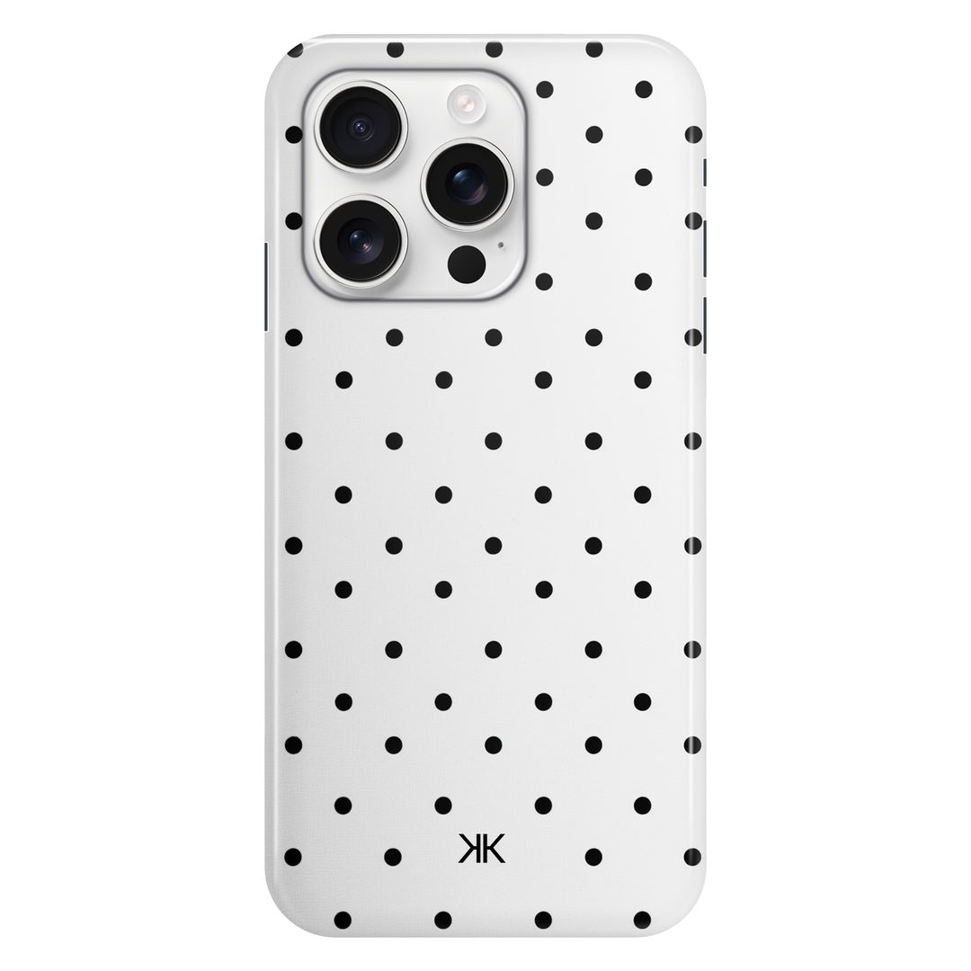 Black Polka Dot phone case for iPhone 16 Pro
