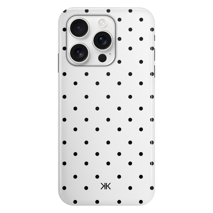 Black Polka Dot phone case for iPhone 16 Pro