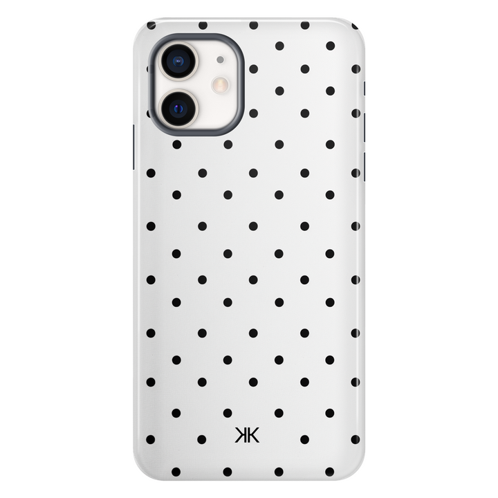 Black Polka Dot tough phone case for iPhone 12