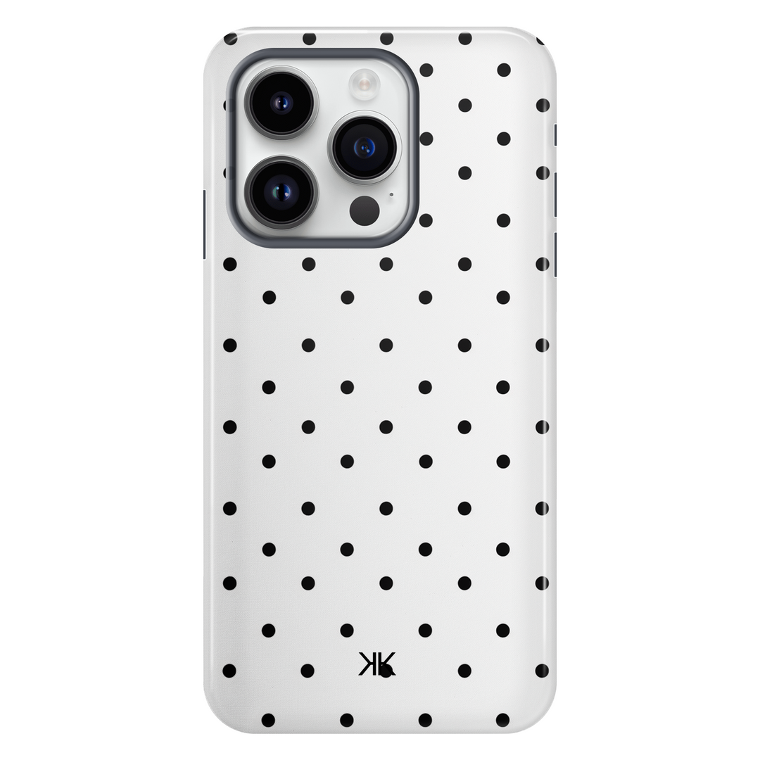 Black Polka Dot tough phone case for iPhone 14 Pro