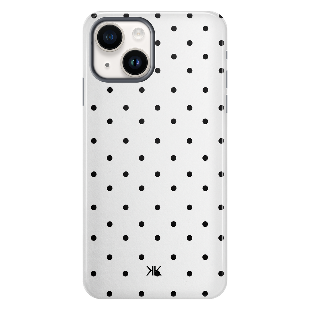 Black Polka Dot tough phone case for iPhone 13 mini