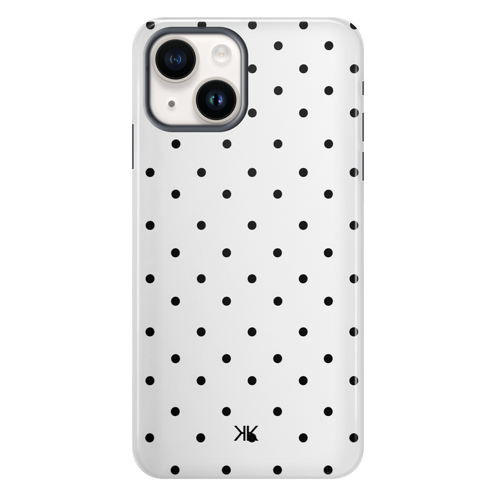 Black Polka Dot tough phone case for iPhone 13 mini