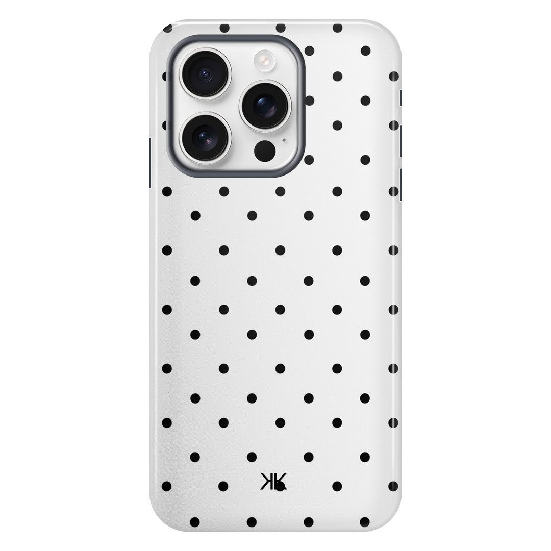 Black Polka Dot tough phone case for iPhone 15 Pro